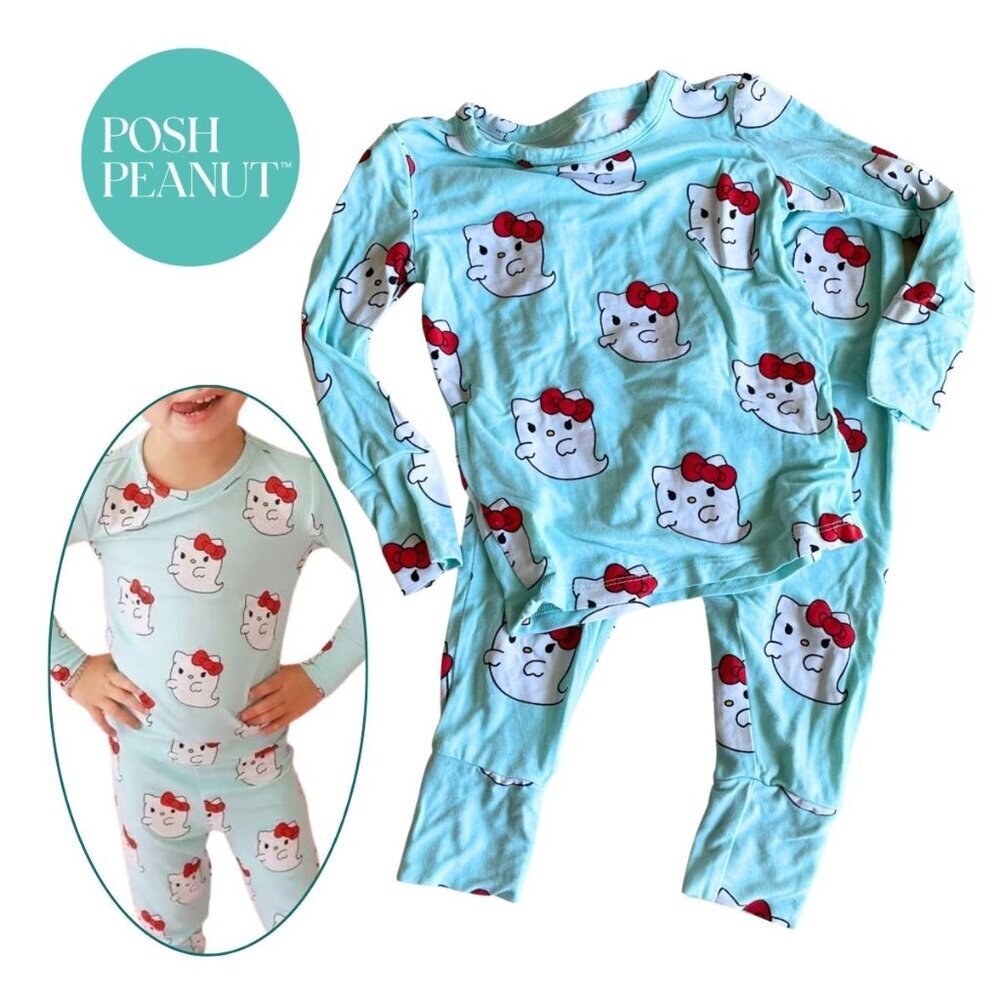 Posh Peanut Bamboo Hello Kitty Halloween Ghosts PJs Pajamas - Size 2T